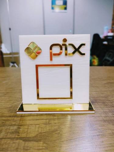 PLACA PIX/WPP/IG ACRÍLICO ESPELHADO  10X10