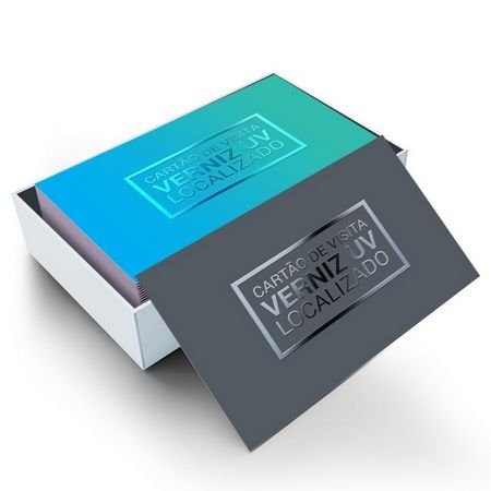 CARTÃO DE VISITA 300G 4/1 + LAMINAÇÃO FOSCA + UV LOCAL 1/1 