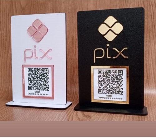 PLACA PIX/WPP/IG ACRÍLICO ESPELHADO 10X15